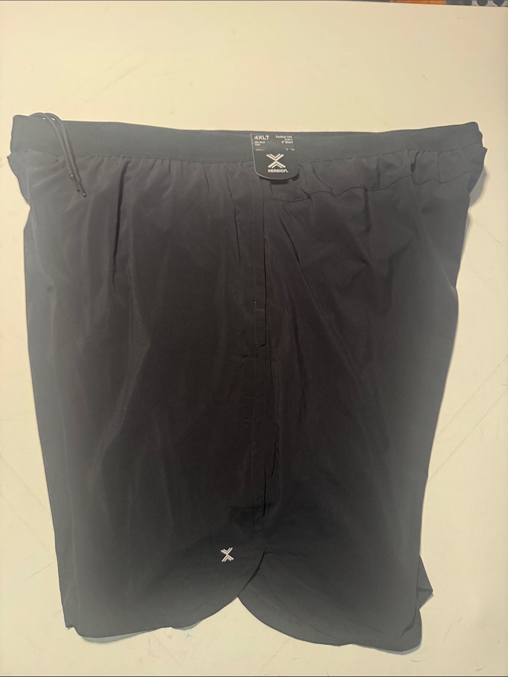 Black Athletic Shorts Mens 4X Tall Xersion 4XLT Shorts Lined Zip Pocket